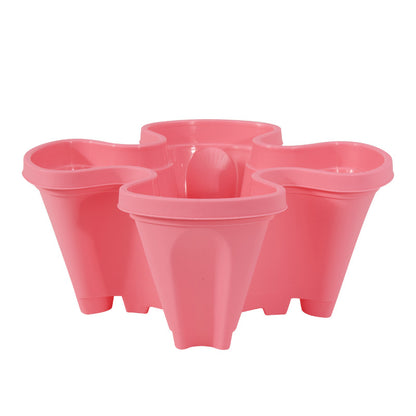 3D multi-layer petal circular flowerpot